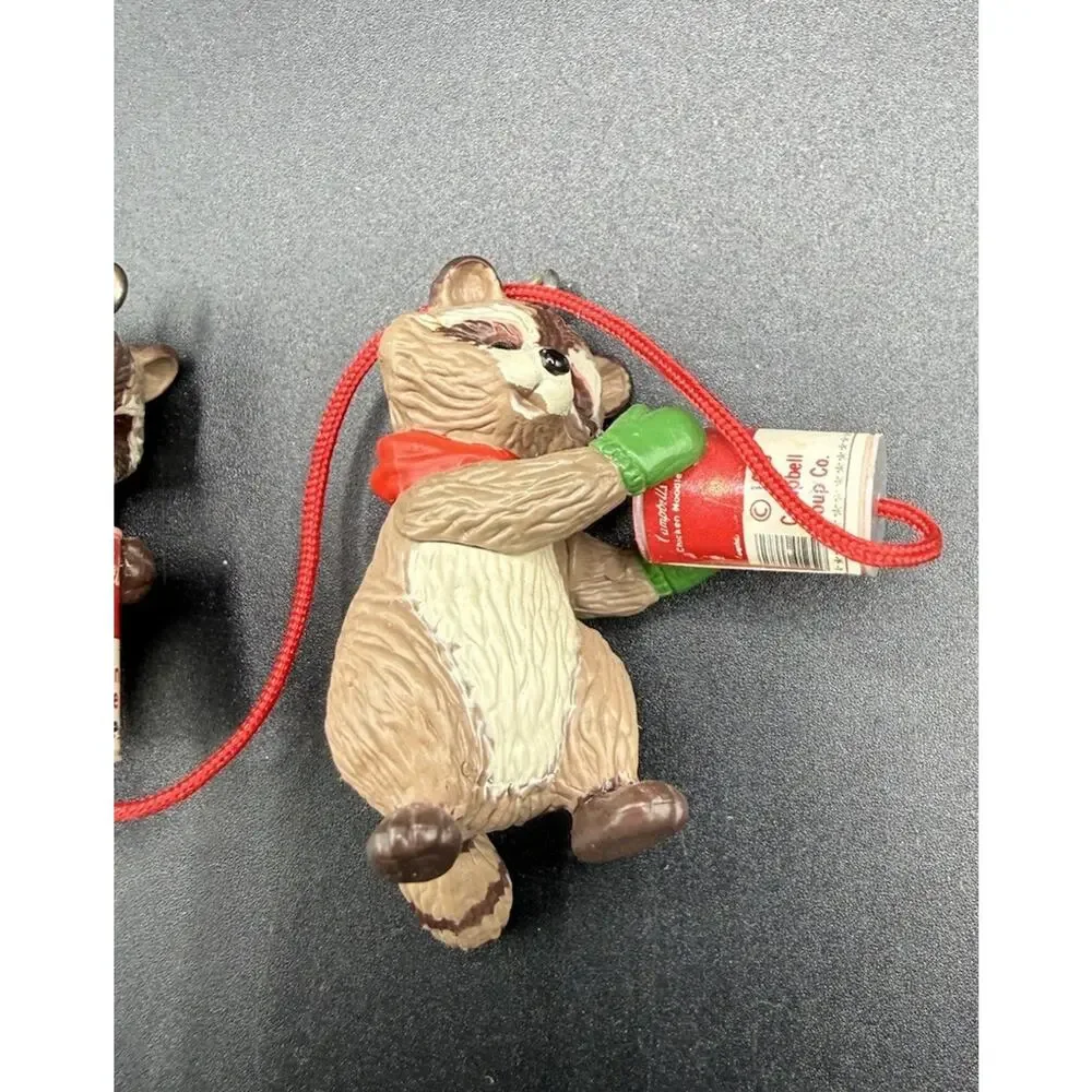 Hallmark Ornament 1988 Raccoons Campbell’s Party Line Christmas Ornament Lo16